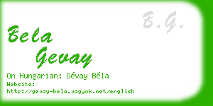 bela gevay business card