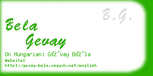 bela gevay business card